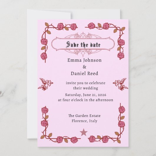 Tarot Inspired Wedding Invitation  招待状 (裏面)