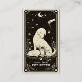 Tarot Pet Sitter Celestial Boho Business Card 名刺 (正面)