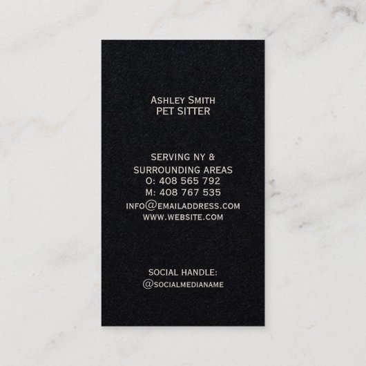 Tarot Pet Sitter Celestial Boho Business Card 名刺 (裏面)