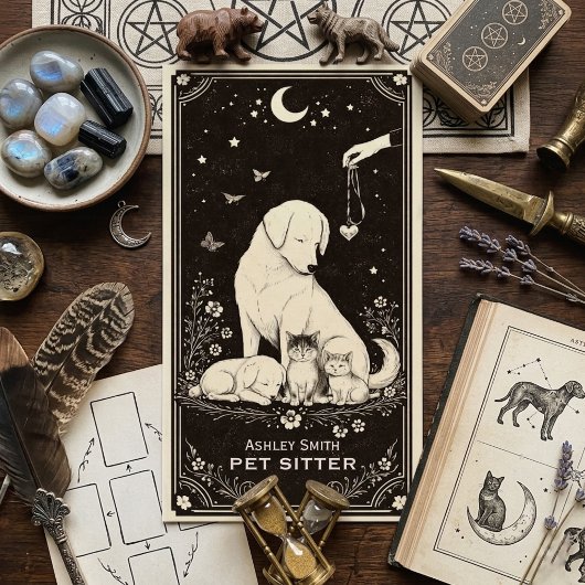Tarot Pet Sitter Celestial Boho Business Card 名刺