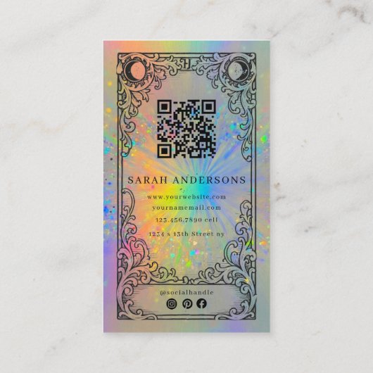 Tarot Reader | Holographic Celestial Tarot Reader  名刺 (裏面)