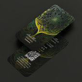 Tarot Reader Psychic Fortune Teller Green Mandala  名刺