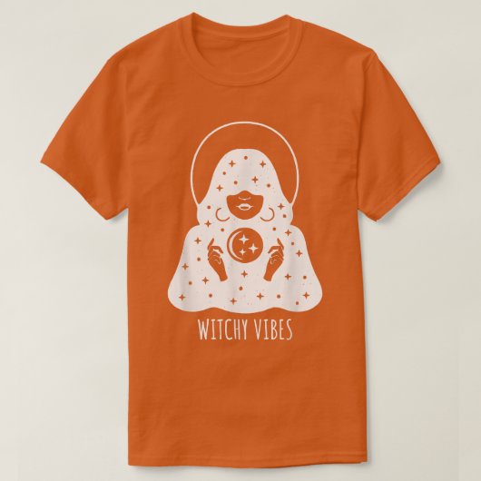 Tarot Reader Witchy Vibes Spooky Halloween Graphic Tシャツ (デザイン正面)