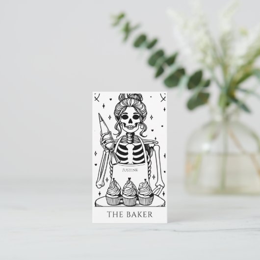 Tarot Skeleton Baker Whisk Cupcake 名刺 (スタンド正面)