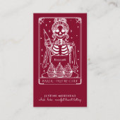 Tarot Skeleton Baker Whisk Cupcake Burgundy 名刺 (正面)