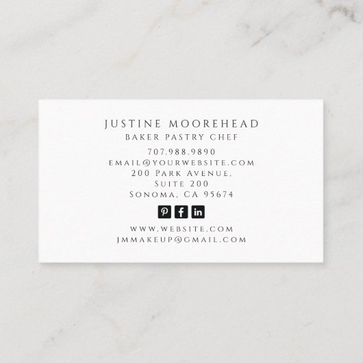 Tarot Skeleton Baker Whisk Cupcake Business Card 名刺 (裏面)