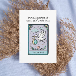 Tarot The World Baby Shower サンキューカード