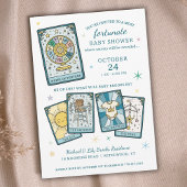 Tarot Wheel of Fortune Gender Reveal Baby Shower 招待状