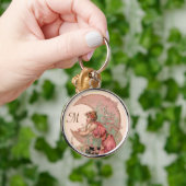 TAROTS/月の女性，ピンクのモノグラムの花 キーホルダー (手)