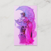 TAROTS / LADY OF THE MOON WITH Flowers PINK PURPLE 名刺 (裏面)