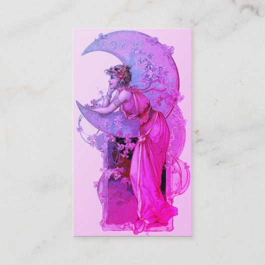 TAROTS / LADY OF THE MOON WITH Flowers PINK PURPLE 名刺 (裏面)