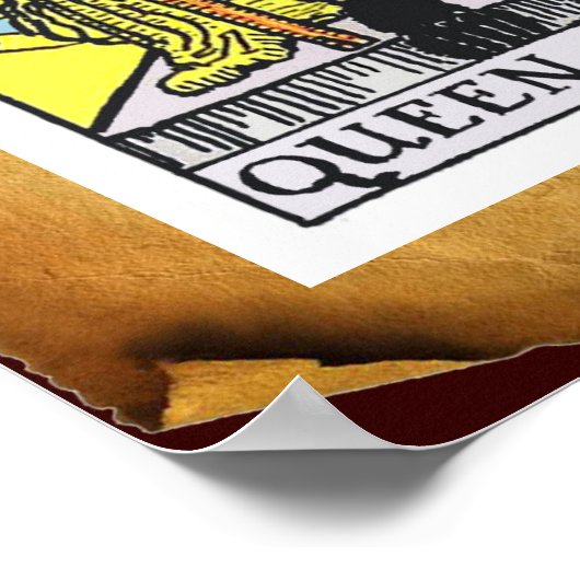 TAROTS/ QUEEN OF WANDS Brown Parchment ポスター (角)
