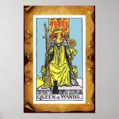 TAROTS/ QUEEN OF WANDS Brown Parchment ポスター (正面)