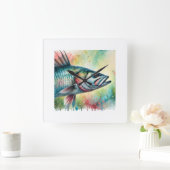 Tarpon Characiformes 060724AREF110 - Watercolor スクエア壁時計 (ホーム)