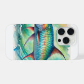 Tarpon fish 051024AREF147 - Watercolor iPhoneケース (裏面横)