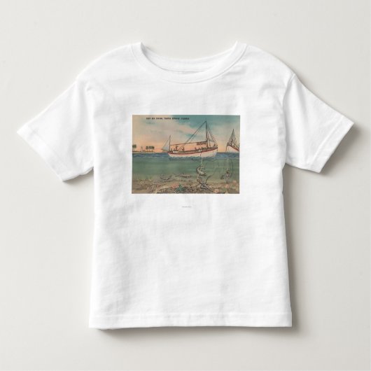Tarpon Springs、FL -ボート及び深海の眺め トドラーTシャツ (正面)