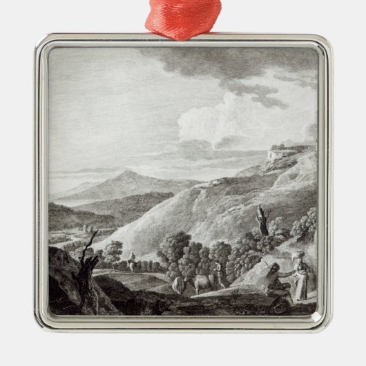 TarquiniaおよびCornetoの眺め メタルオーナメント (正面)
