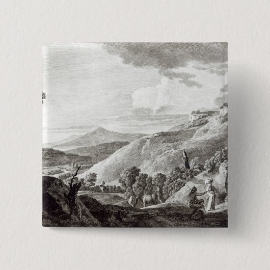 TarquiniaおよびCornetoの眺め 缶バッジ (正面)