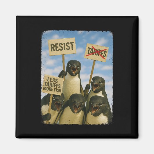 Tarrifs March Activimに対するペンギンの抗議おもしろい マグネット (正面)