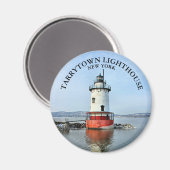 Tarrytown Light house, New York Round Magnet マグネット (正面/裏面)