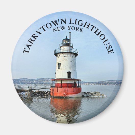 Tarrytown Light house, New York Round Magnet マグネット (正面)