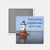Tarrytown Light house, New York Square Magnet マグネット (正面/裏面)