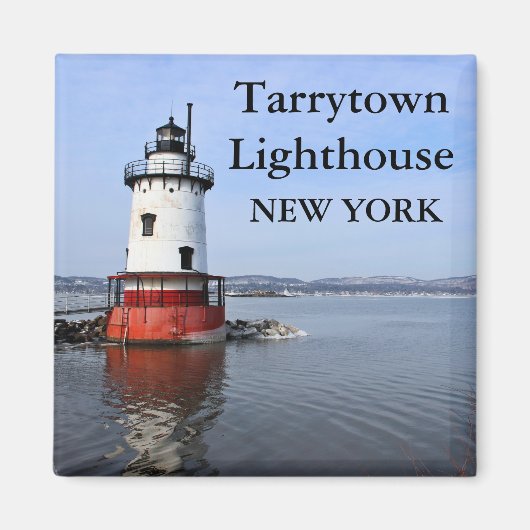 Tarrytown Light house, New York Square Magnet マグネット (正面)