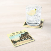 Tarrytown NYマップ座標ヴィンテージスタイル スクエアペーパーコースター (インサイチュ)