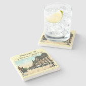 Tarrytown NYマップ座標ヴィンテージスタイル ストーンコースター (横)