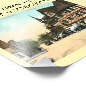 Tarrytown NYマップ座標ヴィンテージスタイル フォトプリント (角)