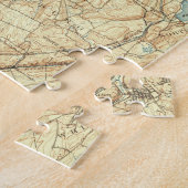 Tarrytown NY及びハドソン川のヴィンテージの地図 ジグソーパズル (側面)