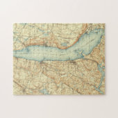 Tarrytown NY及びハドソン川のヴィンテージの地図 ジグソーパズル (横)