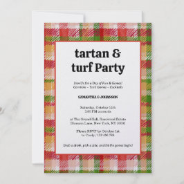 Tartan and Turf Outdoor Lawn Games Party 招待状
