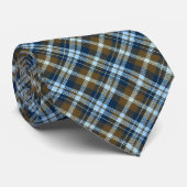 Tartan Check Plaid - Brown and Navy ネクタイ (ロール)