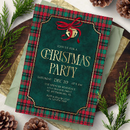 Tartan Christmas Party Invitation 招待状