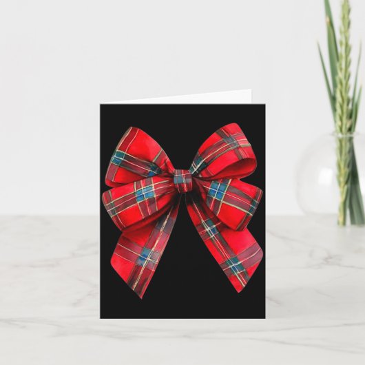 Tartan Coquette Bow, Christmas Funny Gift Women,gi カード (正面)