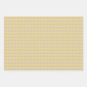 Tartan daisy lemon yellow beige set wrapping paper ラッピングペーパーシート (正面3)