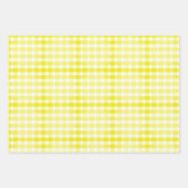 Tartan daisy lemon yellow green set wrapping paper ラッピングペーパーシート (正面3)