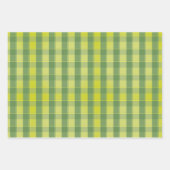 Tartan daisy lemon yellow green set wrapping paper ラッピングペーパーシート (正面)