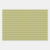 Tartan daisy lemon yellow green set wrapping paper ラッピングペーパーシート (正面3)