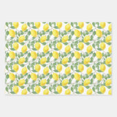 Tartan daisy lemon yellow green set wrapping paper ラッピングペーパーシート (正面2)