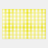 Tartan daisy lemon yellow green set wrapping paper ラッピングペーパーシート (正面)