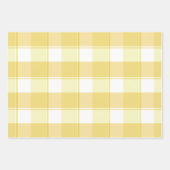Tartan daisy lemon yellow grey set wrapping paper ラッピングペーパーシート (正面3)