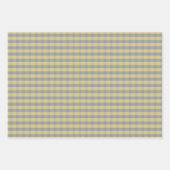 Tartan daisy lemon yellow grey set wrapping paper ラッピングペーパーシート (正面3)