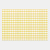 Tartan daisy lemon yellow lavender wrapping paper ラッピングペーパーシート (正面3)