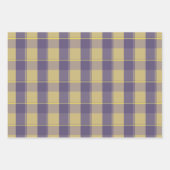 Tartan daisy lemon yellow lavender wrapping paper ラッピングペーパーシート (正面)