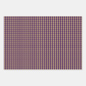 Tartan daisy lemon yellow purple wrapping paper ラッピングペーパーシート (正面)