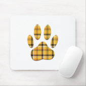 Tartan Dog Paw Print マウスパッド (マウス)