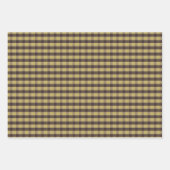 Tartan flower yellow brown set wrapping paper ラッピングペーパーシート (正面3)