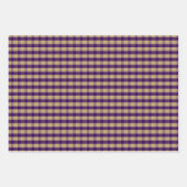 Tartan flower yellow purple set wrapping paper ラッピングペーパーシート (正面3)